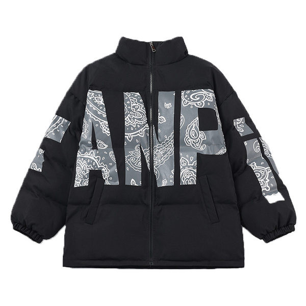 Férfi téli kabát cipzárral és magas gallérral - két színben