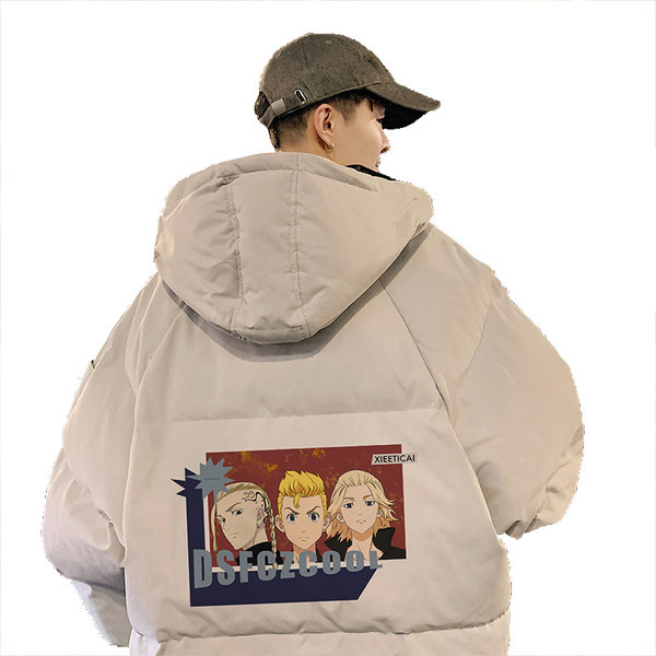 Téli melegítő színes nyomattal a hátoldalán