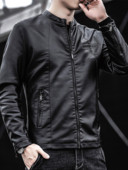 Tavaszi bőrkabát cipzárral és zsebekkel - többféle színben