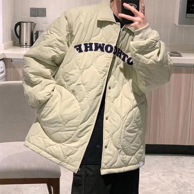 Férfi baseball kabát bézs és fekete felirattal