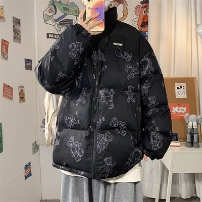 Párnázott téli kabát mintával