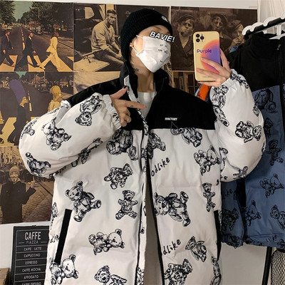 Párnázott téli kabát mintával