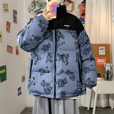 Párnázott téli kabát mintával