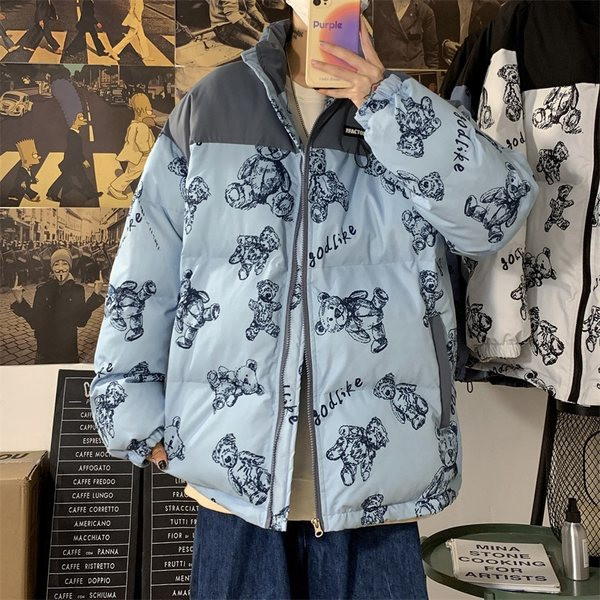 Párnázott téli kabát mintával