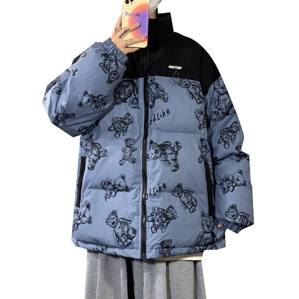 Párnázott téli kabát mintával