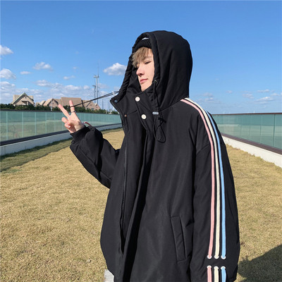 Φαρδύ μοντέλο χειμωνιάτικο μπουφάν με κουκούλα - μοντέλο unisex