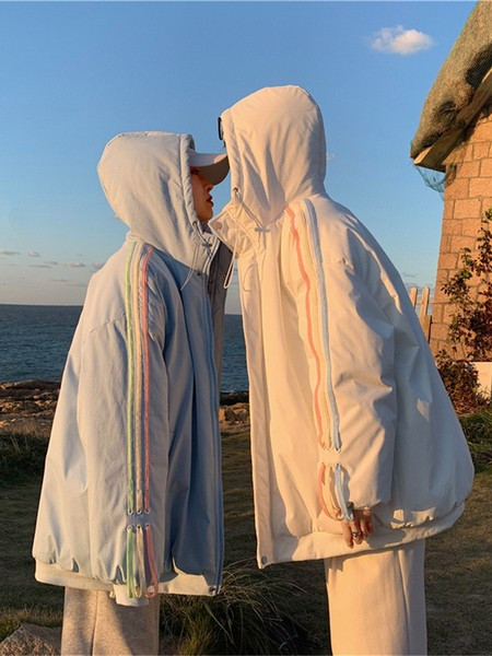 Φαρδύ μοντέλο χειμωνιάτικο μπουφάν με κουκούλα - μοντέλο unisex