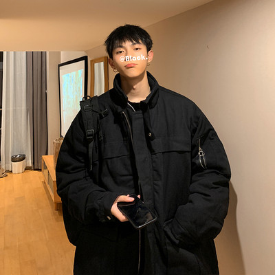 Férfi téli kabát fekete és zöld színben