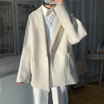 Férfi őszi-téli kabát több színű zsebbel