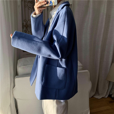 Férfi őszi-téli kabát több színű zsebbel