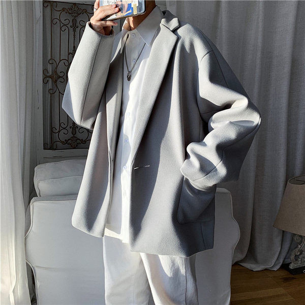 Férfi őszi-téli kabát több színű zsebbel