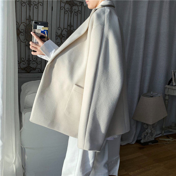 Férfi őszi-téli kabát több színű zsebbel