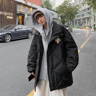 Φαρδύ ανδρικό μπουφάν με τσέπες και 3D στοιχείο