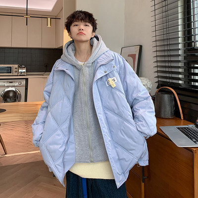 Φαρδύ ανδρικό μπουφάν με τσέπες και 3D στοιχείο