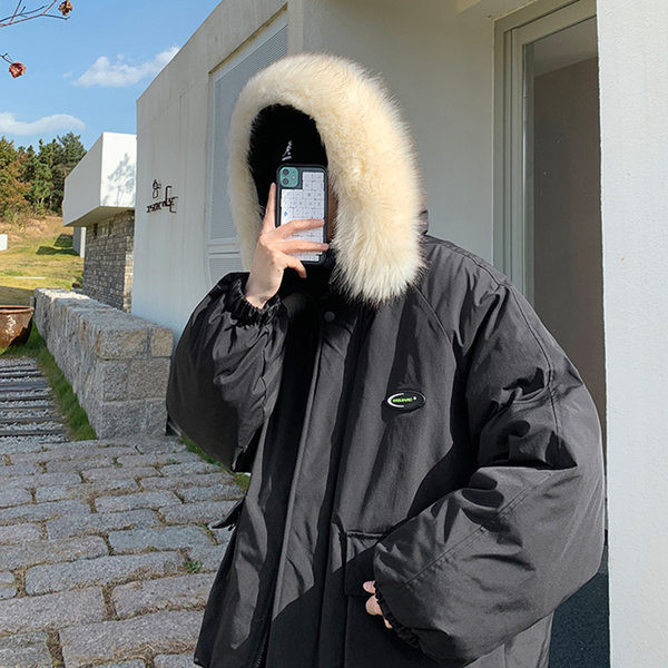 Férfi téli kabát pehely és cipzárral