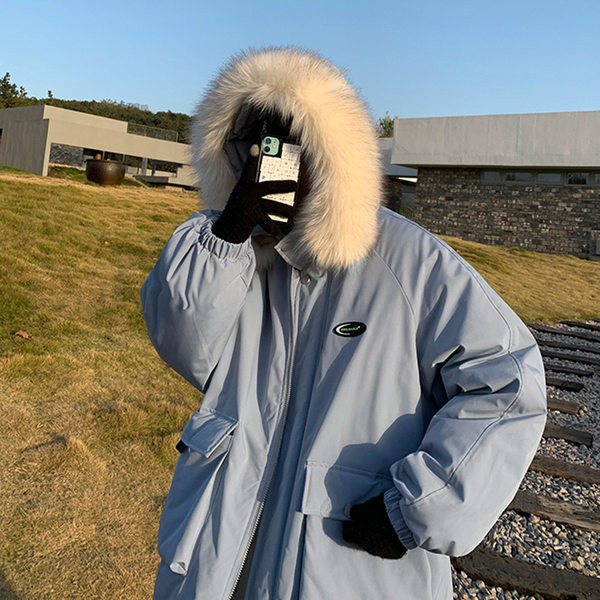 Férfi téli kabát pehely és cipzárral