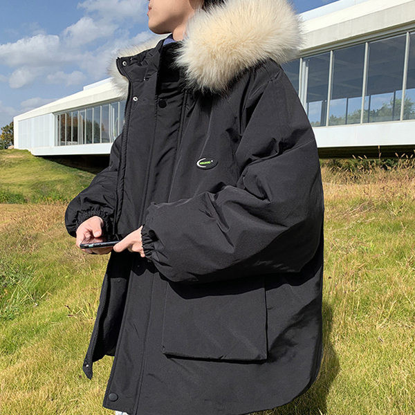 Férfi téli kabát pehely és cipzárral