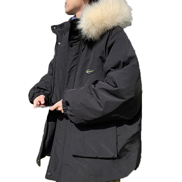 Férfi téli kabát pehely és cipzárral