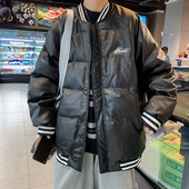 Hétköznapi használatra alkalmas férfi téli kabát felirattal