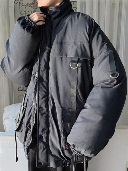 Divatos férfi széles kabát zsebekkel