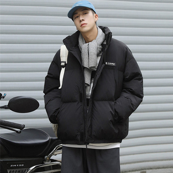 Téli férfi kabát cipzárral és magas gallérral - két színben