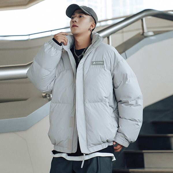 Téli férfi kabát cipzárral és magas gallérral - két színben