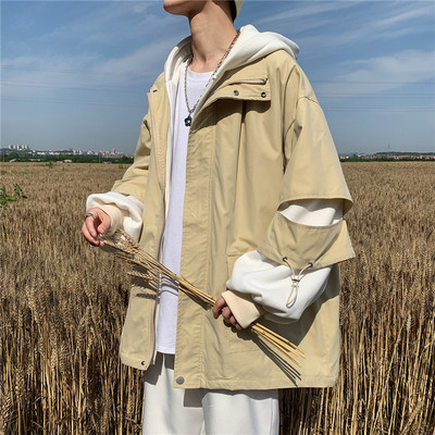 Ingyenes modell férfi kabát cipzárral és ujjkötőkkel