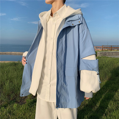 Ingyenes modell férfi kabát cipzárral és ujjkötőkkel