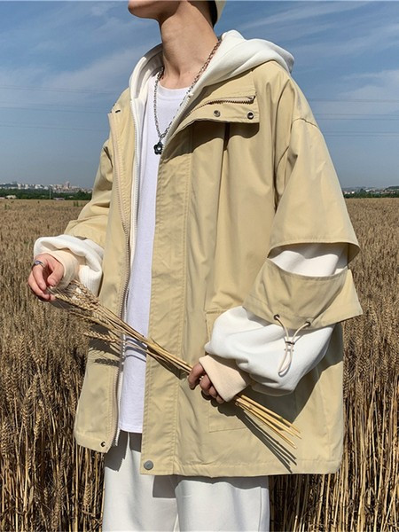 Ingyenes modell férfi kabát cipzárral és ujjkötőkkel