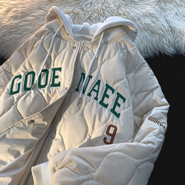 Új modell férfi kabát kapucnival és felirattal