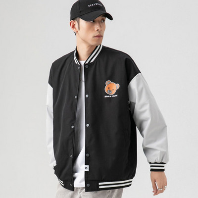 Tavaszi férfi kabát fekete és kék gombokkal