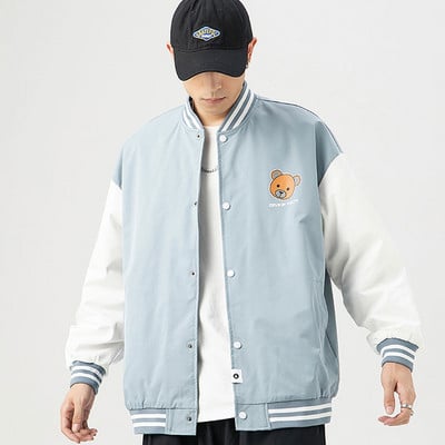 Tavaszi férfi kabát fekete és kék gombokkal