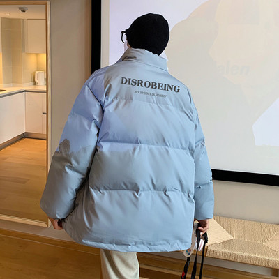 Férfi kabát cipzárral és magas gallérral - különböző színekben