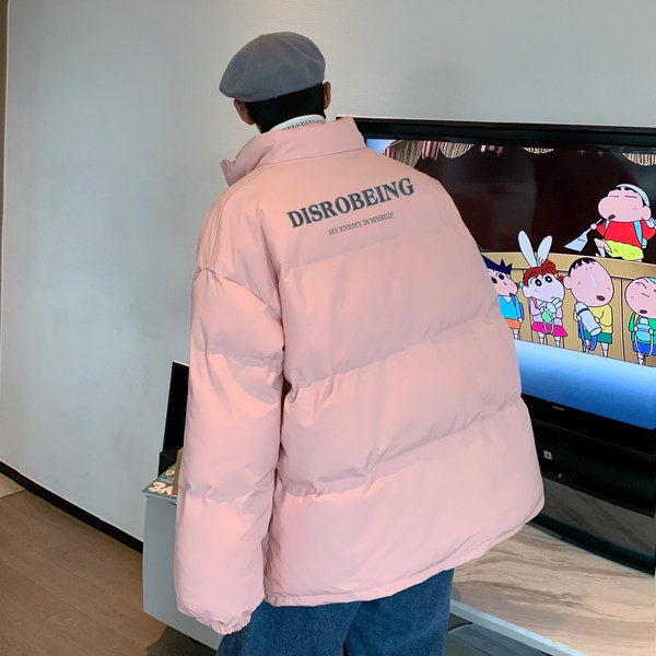 Férfi kabát cipzárral és magas gallérral - különböző színekben