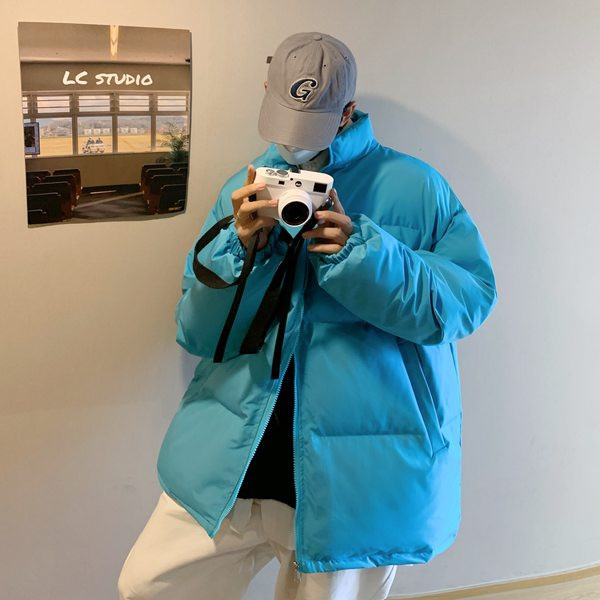 Férfi kabát cipzárral és magas gallérral - különböző színekben