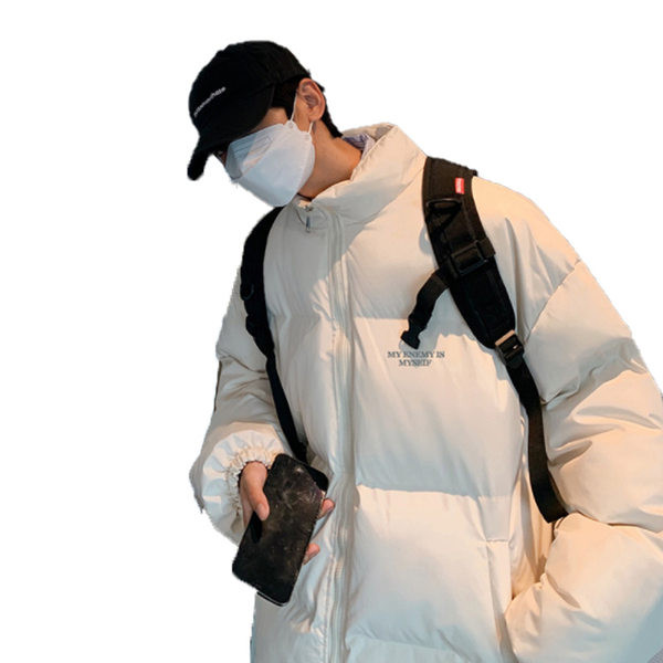 Férfi kabát cipzárral és magas gallérral - különböző színekben