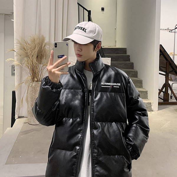 Férfi téli kabát magas gallérral és cipzárral - két színben