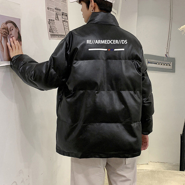 Férfi téli kabát magas gallérral és cipzárral - két színben