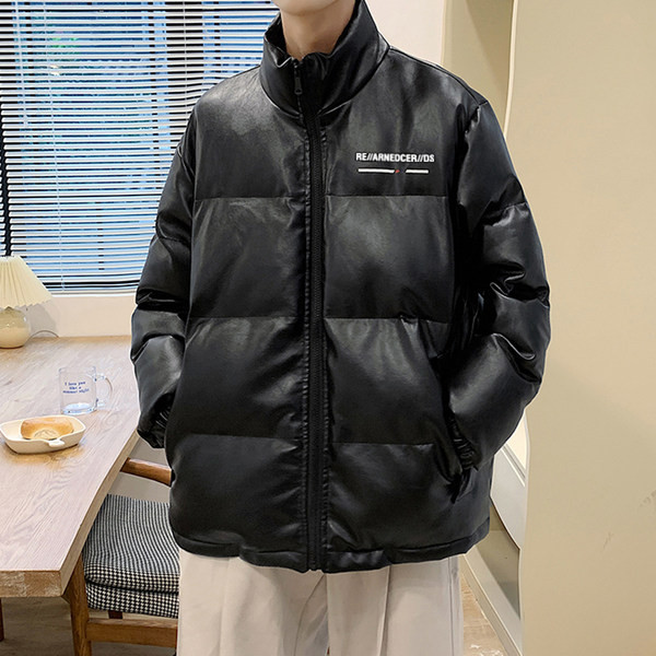 Férfi téli kabát magas gallérral és cipzárral - két színben