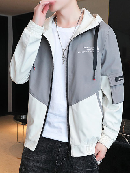 Kapuutsiga ja lukuga meeste kevadjope - erinevat värvi