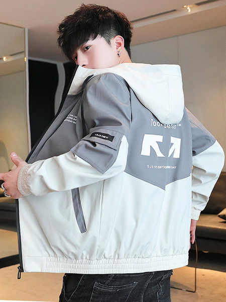 Kapuutsiga ja lukuga meeste kevadjope - erinevat värvi