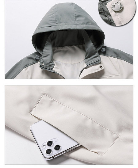 Új modell férfi tavaszi kabát kapucnival - két színben