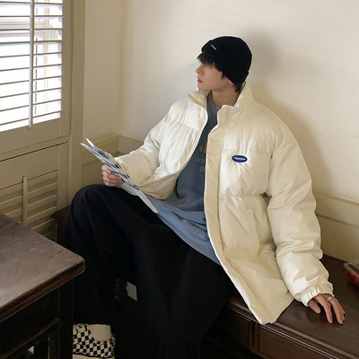 Φαρδύ μοντέλο ανδρικό μπουφάν με επιγραφή και τσέπες