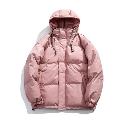 Férfi téli kabát cipzárral és felirattal