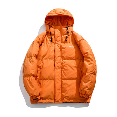 Férfi téli kabát cipzárral és felirattal