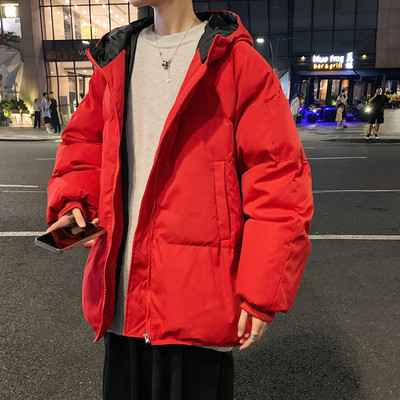 Ανδρικό φαρδύ μπουφάν με κουκούλα