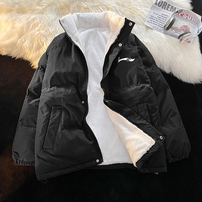 Férfi kabát fűzővel és puha béléssel széles modell