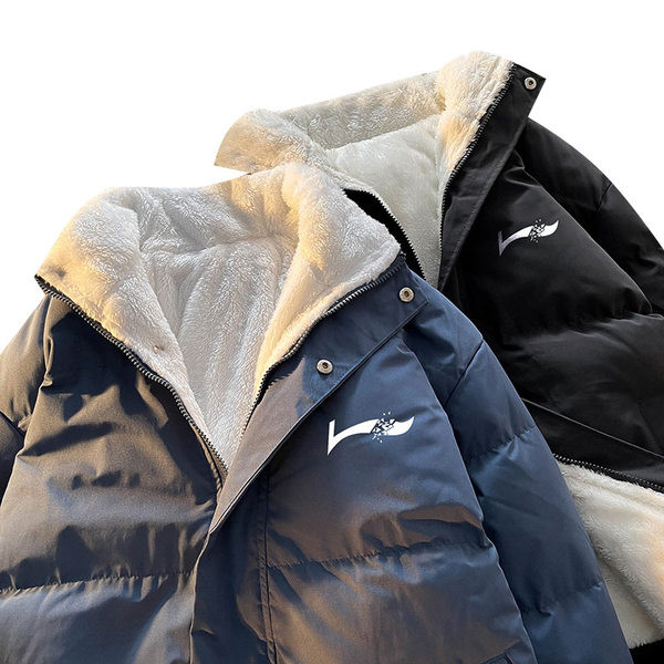 Férfi kabát fűzővel és puha béléssel széles modell