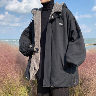 Χειμερινό ανδρικό μπουφάν με ζεστή φόδρα και κουμπιά