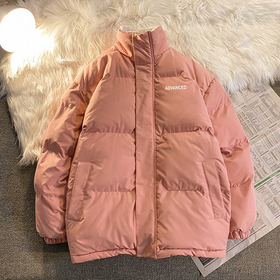 Ανδρικό χειμωνιάτικο μπουφάν με ψηλό γιακά επιγραφή και τσέπη